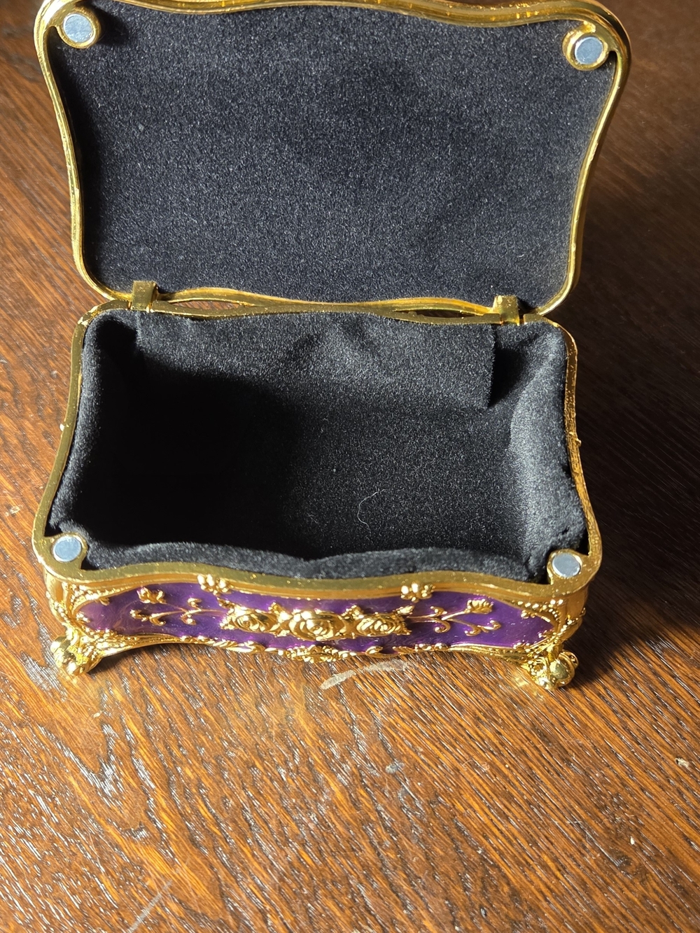 Purple and Gold Ornate Decorative Jewelry Music Box - Picture 8 of 10